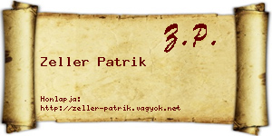 Zeller Patrik névjegykártya